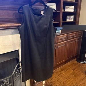 Chico's Classic Black Mini Dress Faux Leather Look.  Chico (size 10-12)